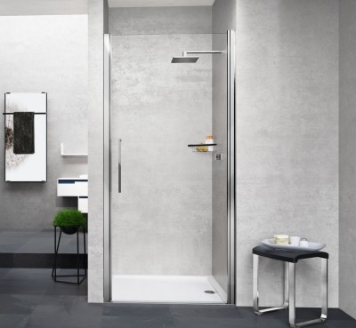 Paroi de douche YOUNG 2 1B 77 extensibilité verre transparent silver NOVELLINI