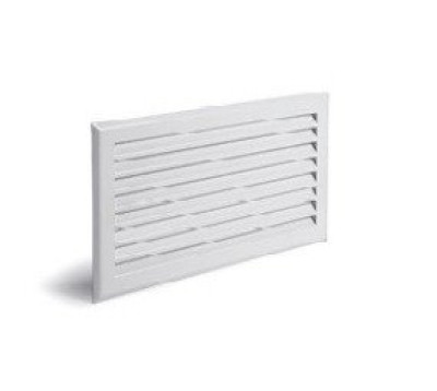 Grille à lamelles avec précadre blanche 330 x 250 mm 480 cm²
