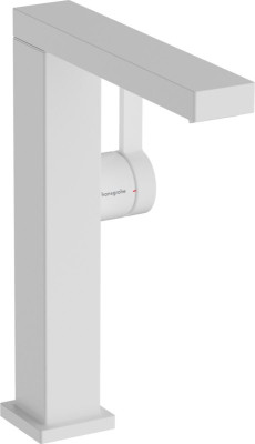 Mitigeur lavabo 210 Tecturis E Fine CoolStart avec bec pivotant et bonde Push-Open Blanc mat HANSGROHE