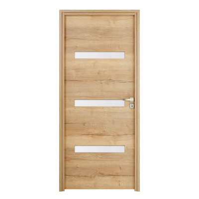 Bloc-porte Roxie vitré chêne vintage gauche huisserie 90 mm 204 x 83 cm