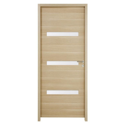 Porte seule F Roxie 3E vitré droite poussant chêne naturel 204 x 73 cm