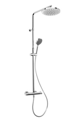 Colonne de douche Concerto 4 avec mitigeur thermostatique chromé 1250  x 275 mm