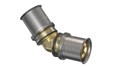 Coude 45° multicouche Tigris M5 à sertir GN laiton diamètre 25 mm WAVIN