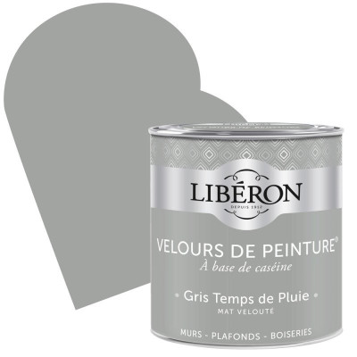 Peinture murale plafond boiseries Velours Peinture gris temps de pluie 500 ls