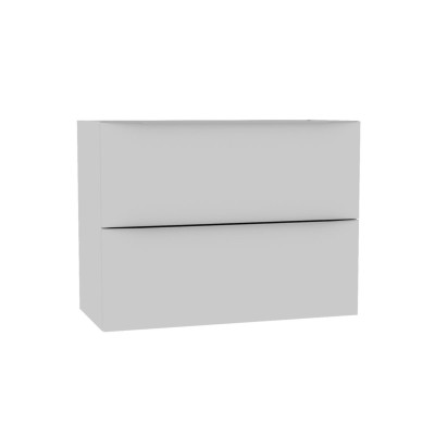 Meuble sous vasque Plénitude 2 tiroirs blanc mat 80 x 38 cm
