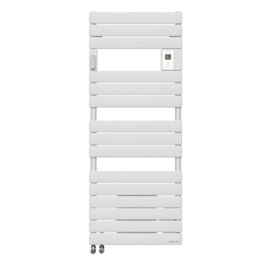 Sèche-serviettes Adélis mixte 881W eau chaude 1000W électrique avec soufflerie 1000W blanc carat avec patère intégrée ATLANTIC ELECTRIQUE