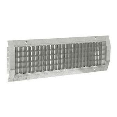 Grille sur conduit cylindrique ou oblong simple déflexion de soufflage en acier GD 102D 625 x 75 mm Ailettes verticales à l'avant mobiles réglables individuellement espacées de 20 mm ALDES