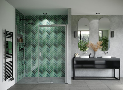 Panneau mural Vipanel en alu-composite carissima zelige vert brillant 1000 x 2550 épaisseur 3 mm ROTH