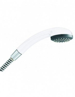 Douchette COBRA 1 jet pluie, système anticalcaire à picots souples blanc VALENTIN