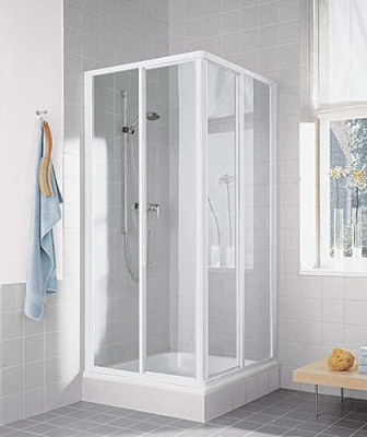 PAROI D'ANGLE 1/2 CA ED2 08018 2PK BLANC VERRE CLAIR