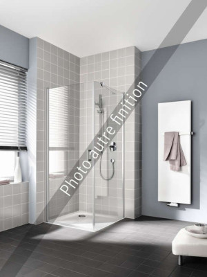 PORTE DE DOUCHE CC 1KR 10020 2PK BLANC VERRE CLAIR