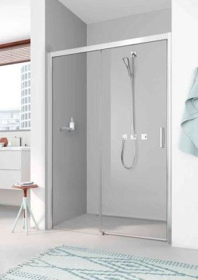 PORTE DE DOUCHE PE D2L 14020 VAR ARGENT POLI VERRE CLAIR