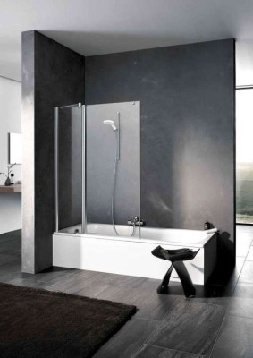 PARE BAIGNOIRE PE DTL 11015 VAR ARGENT POLI VERRE CLAIR
