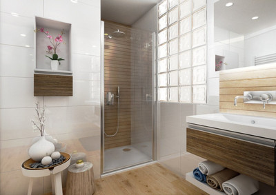 Porte de douche 409572 ANCOSMART PIV-NICHE 100 ARG V.CL
