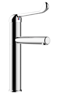 Robinet mitigeur monocommande hauteur de 200 mm et bec de 250 mm commande au coude - Sanifirst PRESTO
