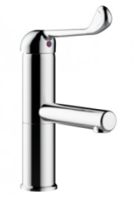Robinet mitigeur monocommande hauteur de 100 mm et bec de 150 mm commande au coude - Sanifirst PRESTO