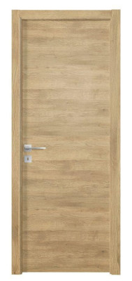 BLOC PORTE MELA INTERIEUR BERING M25 CHENE NATUREL 2040x830x40 SENS OUVERTURE REVERSIBLE RD CHARNIERE INVISIBLE + POIGNEE HUGO NOIRE + ACCESS + SERRURE A CLE CLOISON 72 A 100 MM SOGAL