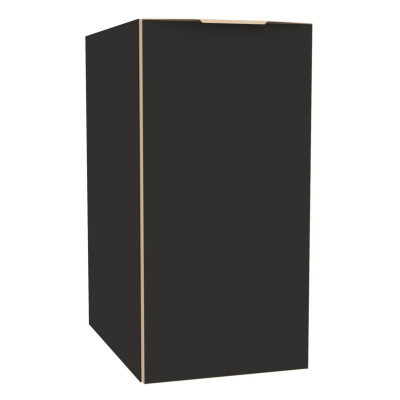 Module sous vasque Plénitude partie droite noir mat chant doré et poignée dorée longueur 30cm 1 porte pour meuble 2 tiroirs profondeur 46cm
