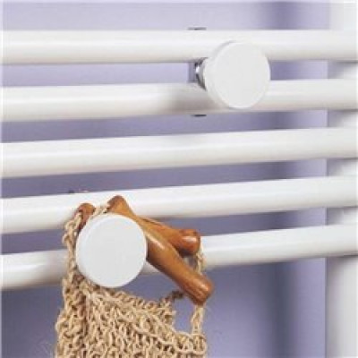 Paire de patères rondes Striane blanc 82x155x82mm Réf. 480941 ACOVA