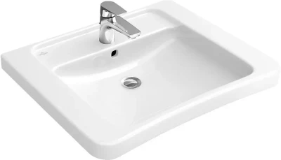Lavabo vita Targa Architectura trou de robinetterie central percé, avec trop-plein blanc ceramicplus 650x545mm Réf. 517867R1 VILLEROY ET BOCH