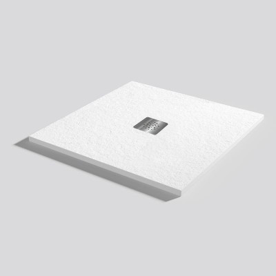 Receveur Plume Slate 90 Blanco. (90 X 90). Bonde  Standard. Grille Inox.  Découpe Sur-Mesure. Réf : 53044876