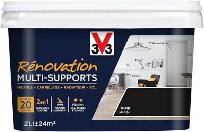 Peinture rénovation multi-supports noir 2.00Ls V33