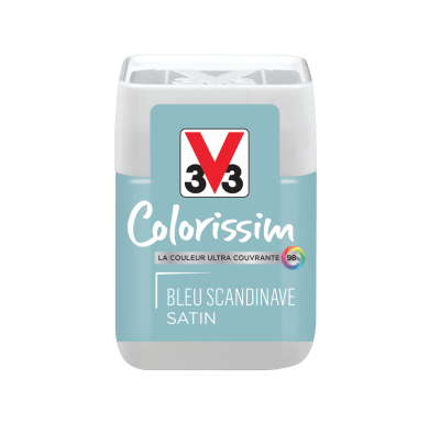 Testeur de peinture bleu scandinave satin 75ml V33