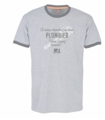Tee-Shirt Plombier Gris Chine 3Xl 11528-005 TSD CONFECTION