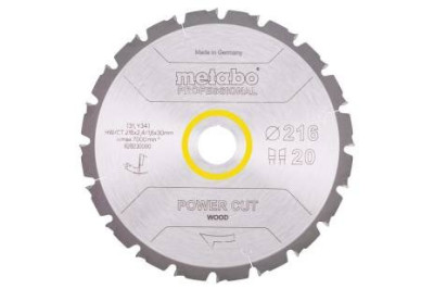 Lame De Scie Circulaire Hw/Ct 216x30mm 20 Wz 5 628230000 METABO