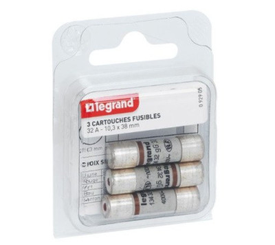 3 Cartouches Fusible à voyant 32A 10,3x38 210092905 SONEPAR