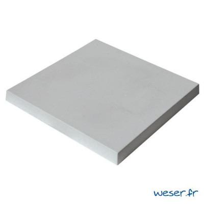 Chapeau de pilier plat Pierre Lisse - gris - 50x50x4,5 cm
