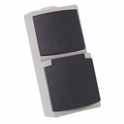 Perle Prise 16A+Interrupteur Gris Ip55 730220 DEBFLEX