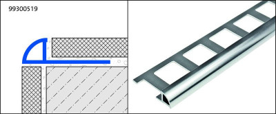 PROFILE DE FINITION CARRELAGE DURONDELL ALU DRA 862 CHROME ARGENT 2,50 ML DURAL