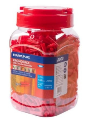 Bidon 1000 Chevilles Universelles Uno Pp Ø6 mm R-C2-UNORED RAWL               