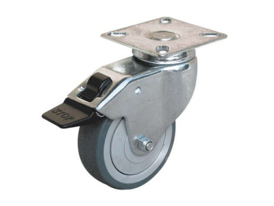 Roulette Caoutchouc Pivotante à frein diamètre 50 mm 066522 NORAIL