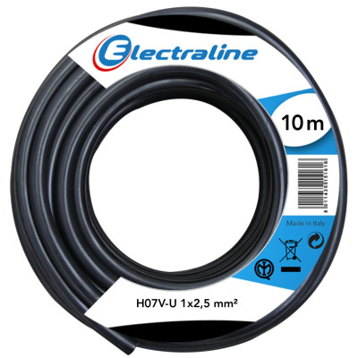 Câble d'installation HO7VU 2.5 Noir 10m 60101025D ELECTRALINE CBB