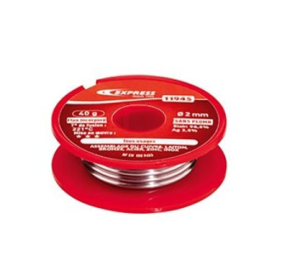 Soudure Etain Diamètre 2mm 40gr 96.5% et 3.5% Ag Tout Usage 11945 GUILBERT EXPRESS