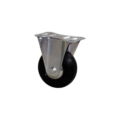 Roulette Caout Noir Fixe diamètre 100mm 700510 GUITEL