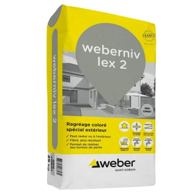 Ragréage WeberNiv Lex 2 Gris Ciment 25 Kg WEBER