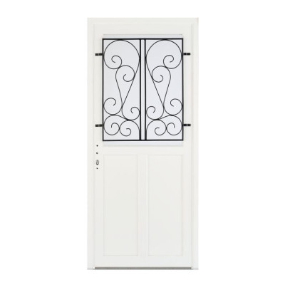 Porte PVC Guerande/Olon à barillet droite 215x90cm