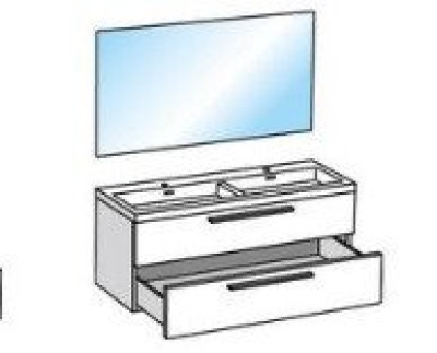 Meuble sous-vasque Fokus 2 Bois Clair 2 Tiroirs largeur 120cm
