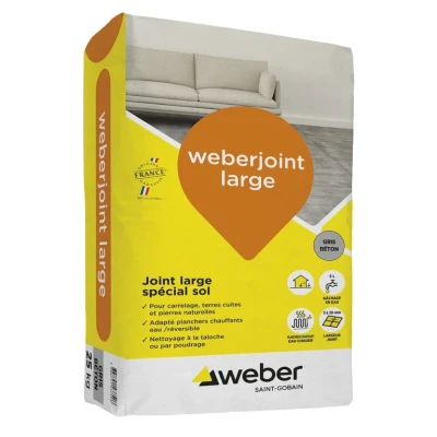 Mortier WeberJoint Large Gris 25 Kg WEBER