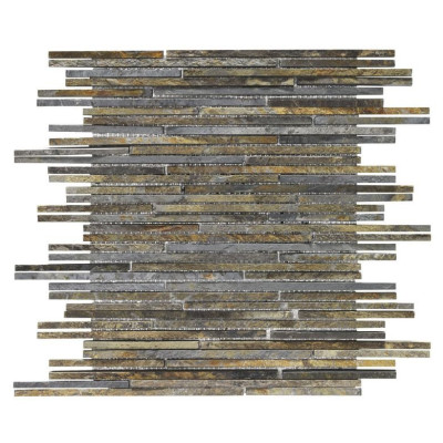 Carrelage Yukon Décor Barrettes Gris/Rouille 30X30cm