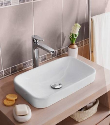 Vasque Joyau Blanc Porcelaine Semi-Encastrée