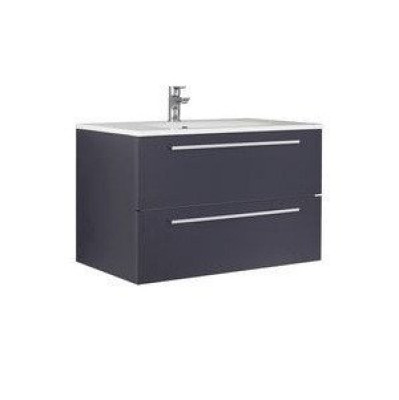 Sous-vasque Fokus 2 Gris Anthracite 2 Tiroirs largeur 80 cm