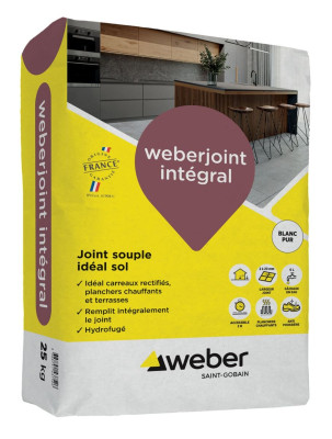 Mortier Weber Joint Integral blanc pur en sac de 25 kg