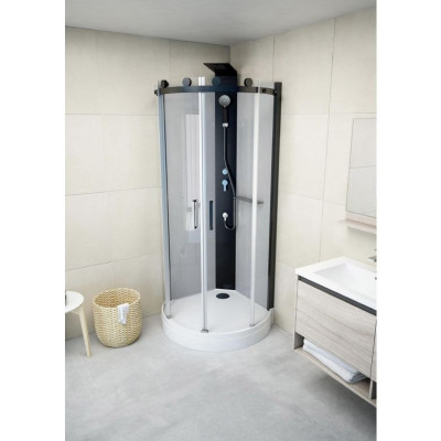 Cabine de Douche V2 Villa 1/4 Cercle mécanique 90x220cm