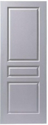 Porte CLERMONT isolante ferrée à recouvrement prépeinte 204x83cm gauche P 3 fiches serrure 3 points rainure basse emballée  CHAUVAT PORTES 