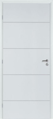 Bloc-porte thermique à recouvrement Rigitherm 2/1 Ketch prépeint huisserie H74mm serrure 3 points poussant droit  204x73 cm RIGHINI