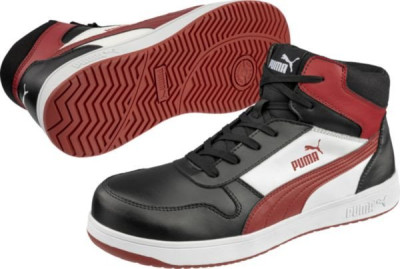 Chaussures de sécurité FRONTCOURT BLK/WHT/RED MID S3L ESD FO HRO SR Pointure 46 Réf. 630050201000046 PUMA ISM HEINRICH KRAMER